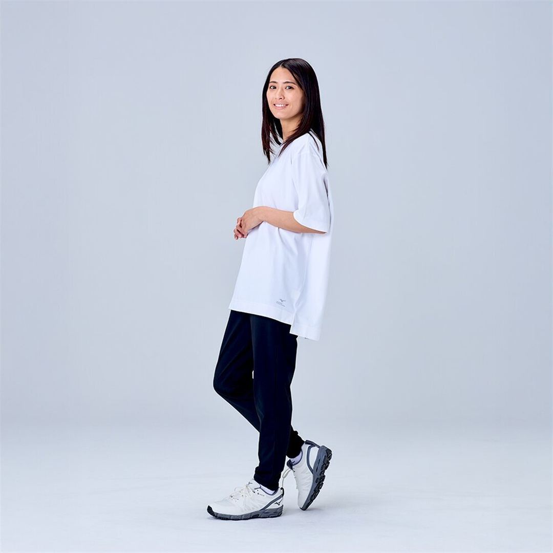 ハイストレッチ クルーネック半袖シャツ（ワイドシルエット） ホワイト XL