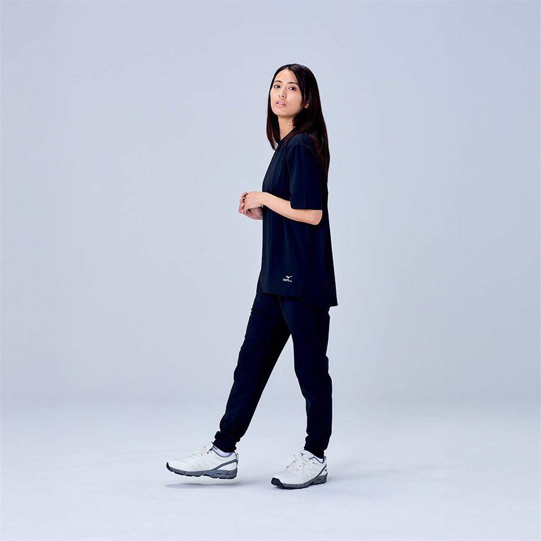 ハイストレッチ クルーネック半袖シャツ（ワイドシルエット） ブラック XL