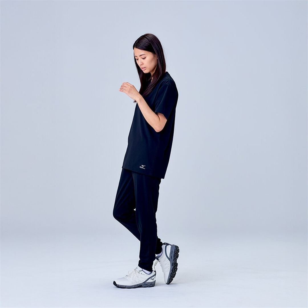 ハイストレッチ クルーネック半袖シャツ（レギュラーシルエット） ブラック XL