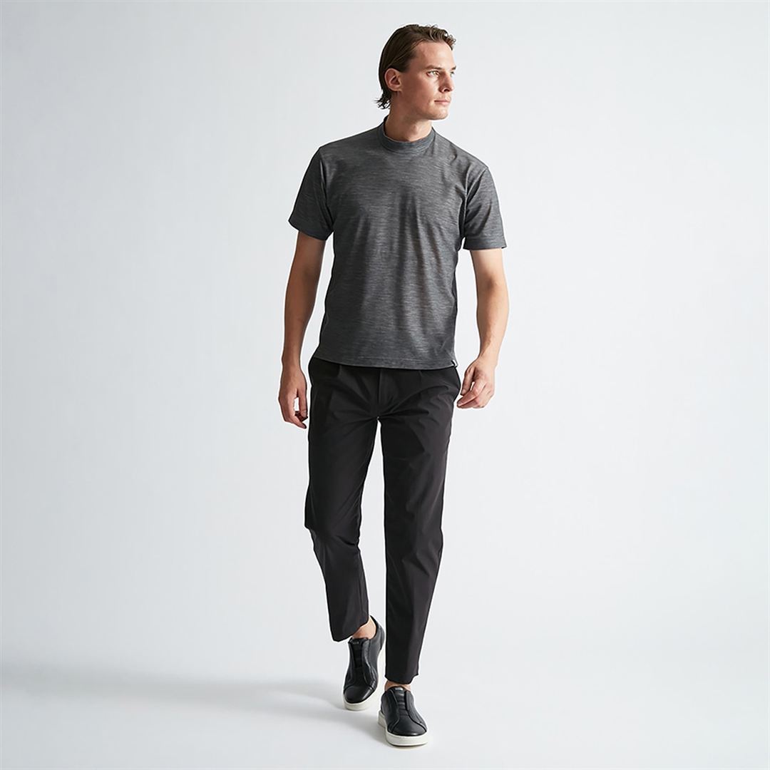 【AOURE】ミズノダイナモーションフィット モックネックTEEショートスリーブ チャコール XL