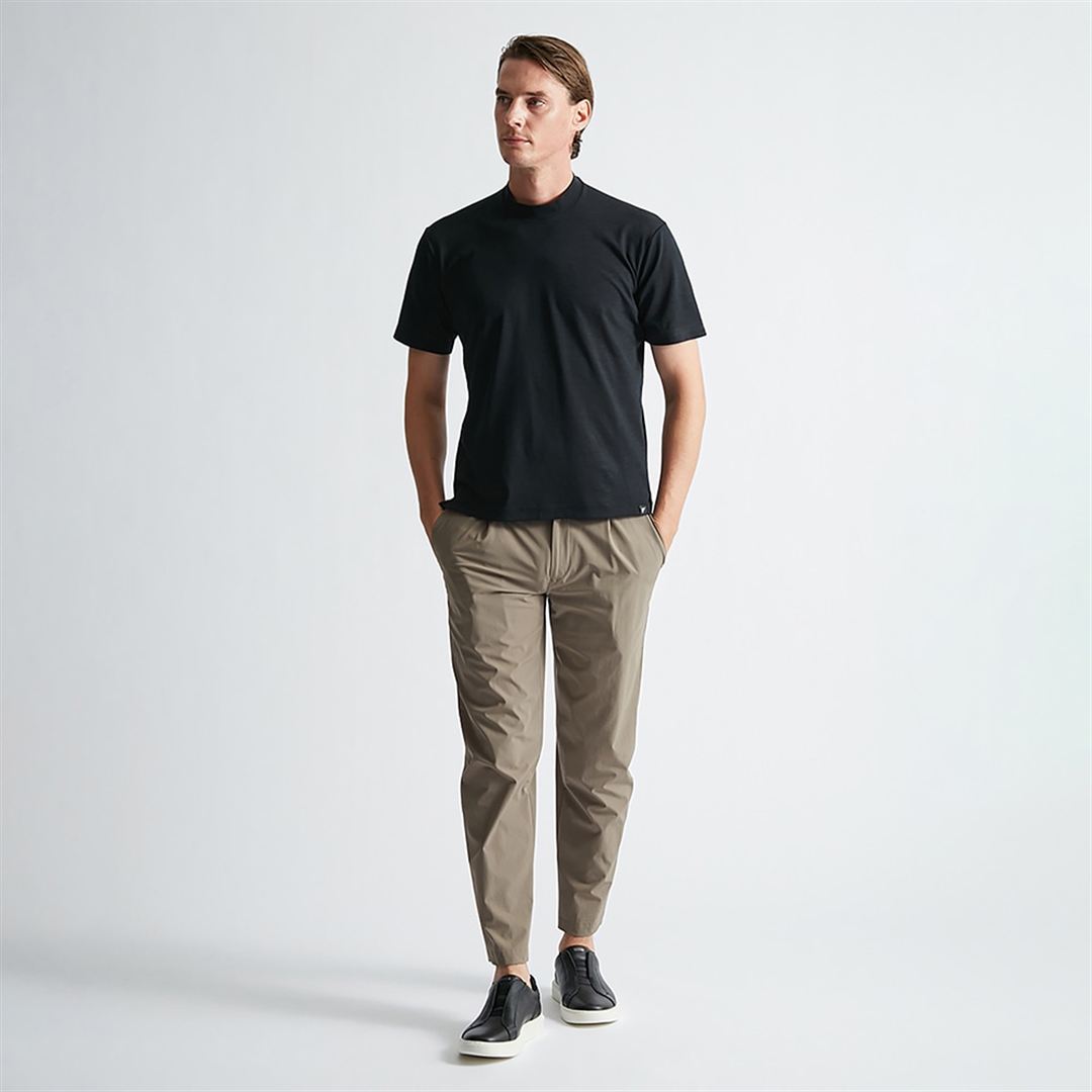 【AOURE】ミズノダイナモーションフィット モックネックTEEショートスリーブ ブラック XL