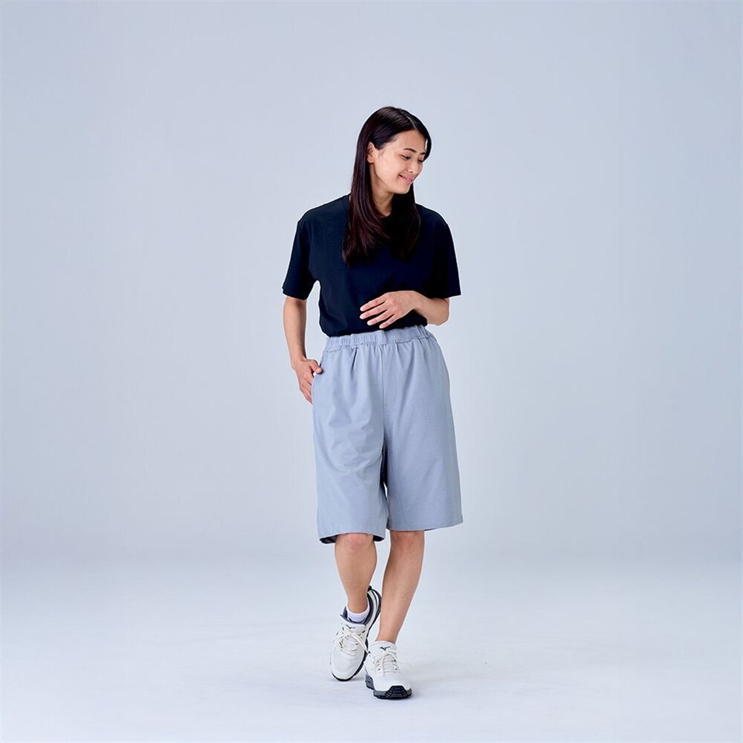 ハイストレッチ ハーフパンツ グレー XL