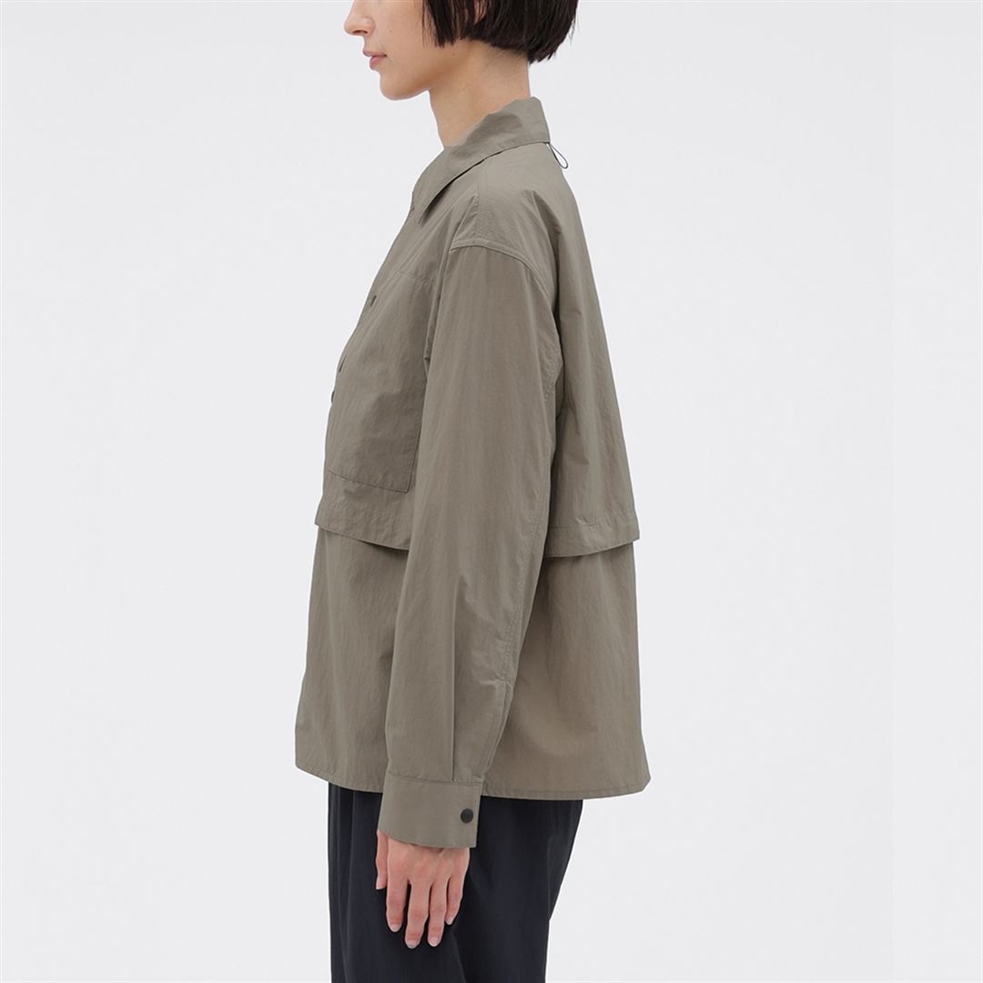 【MARGARET HOWELL】ウォーターリパレントタスランナイロンリップシャツ DK.ストーン 2