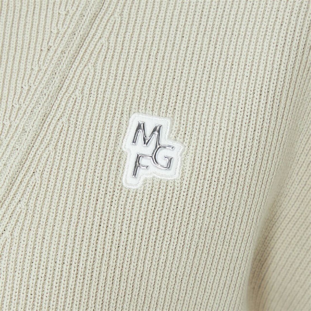 【MGFコレクション】ハーフジップフレンチベスト ベージュ S