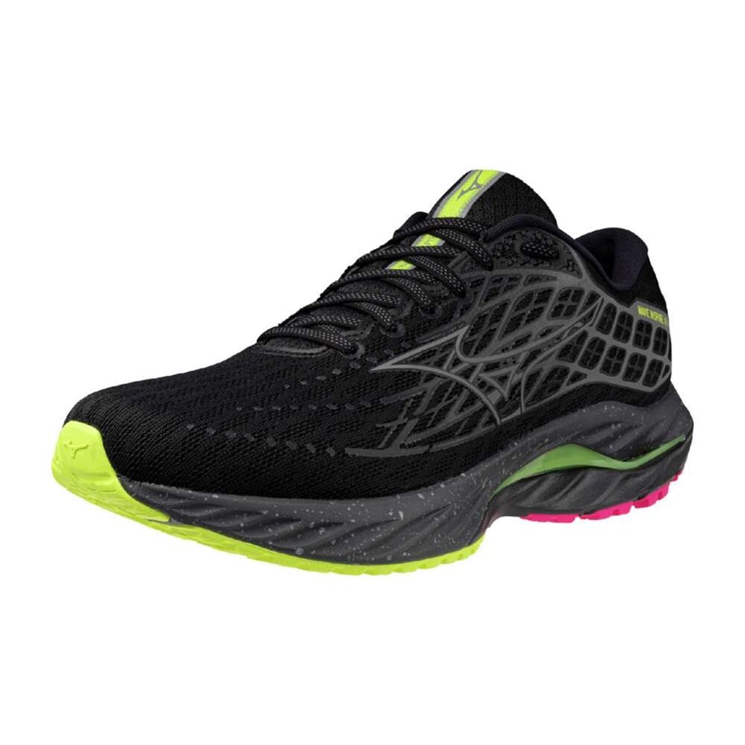 【ミズノ直営限定】ウエーブインスパイア20(ランニング) ブラック×シルバー×イエロー 22.5