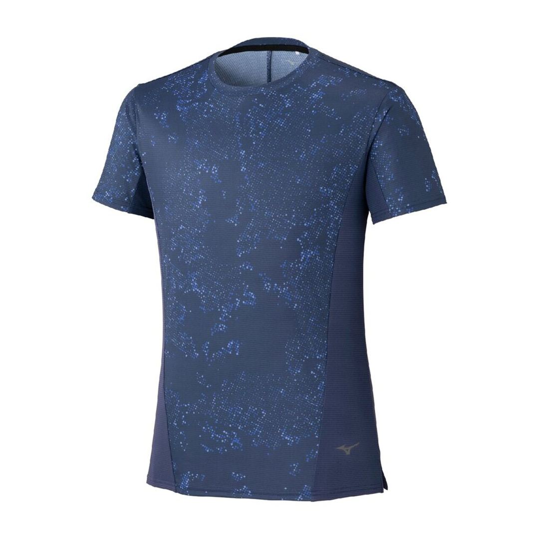 【汗処理／通気】ドライエアロフローグラフィックTシャツ エステートブルー S