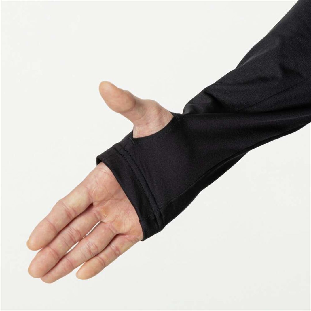 ストレッチフリースシャツ ハーフジップ ブラック 2XL