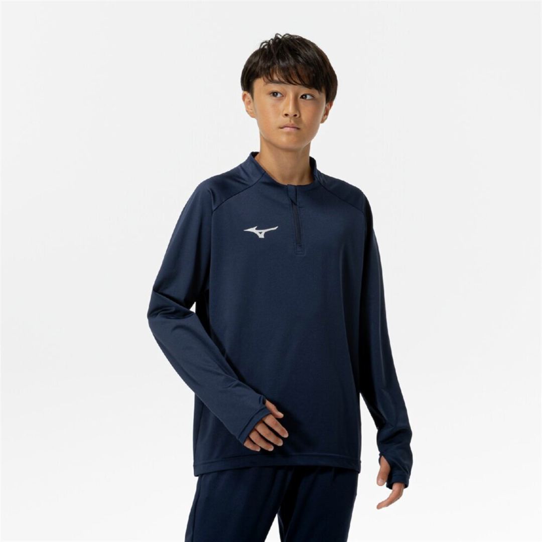 ソリッドニットシャツ ドレスネイビー 160