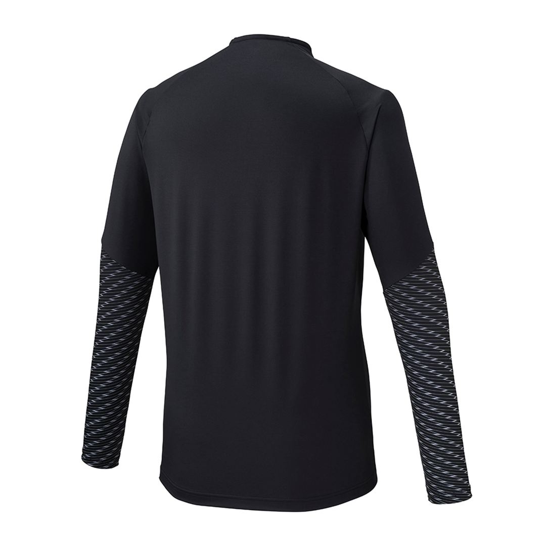 ストレッチフリースシャツ ハーフジップ ブラック XL