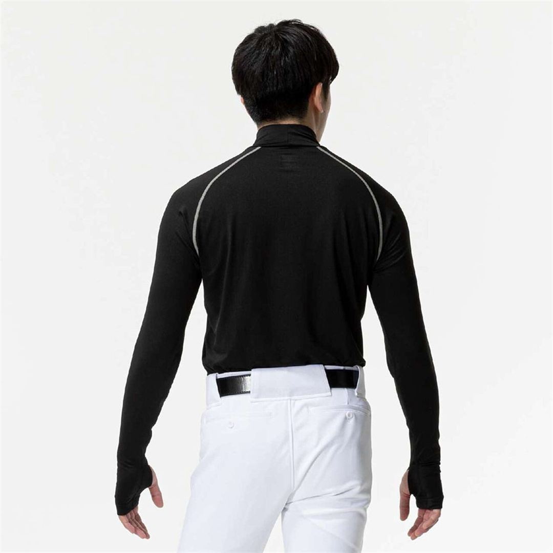 【ミズノ直営限定】裏起毛アンダーシャツ(ハイネック／長袖) ブラック L