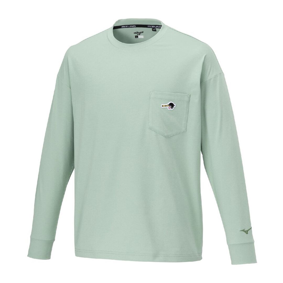 【ミズノ直営限定】ワンポイントロゴ ロングTシャツ フロスティグリーン XO
