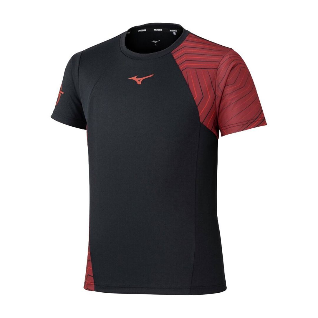 N-XT グラフィックTシャツ ブラック×チャイニーズレッド S