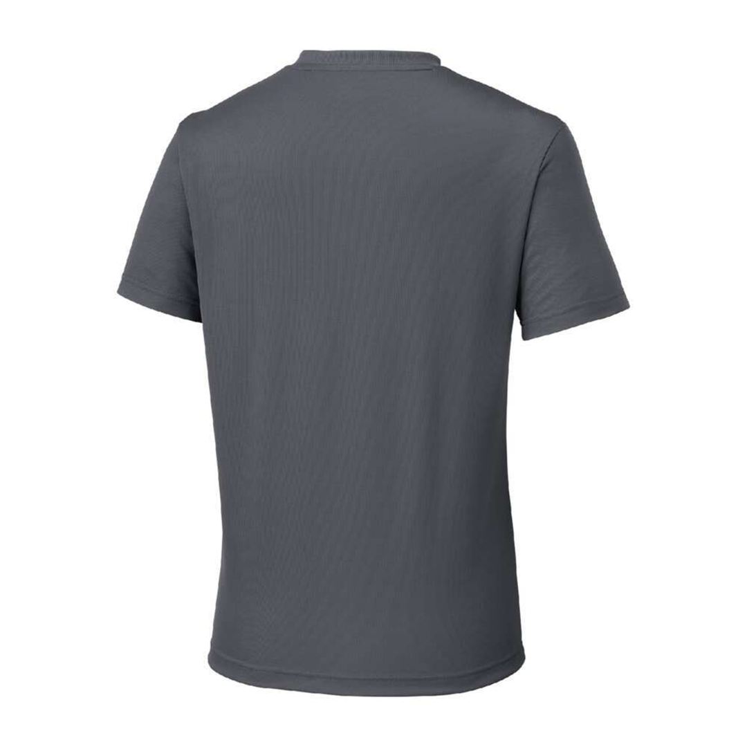 ナビドライTシャツ(半袖／丸首) チャコールグレー×ホワイト XL