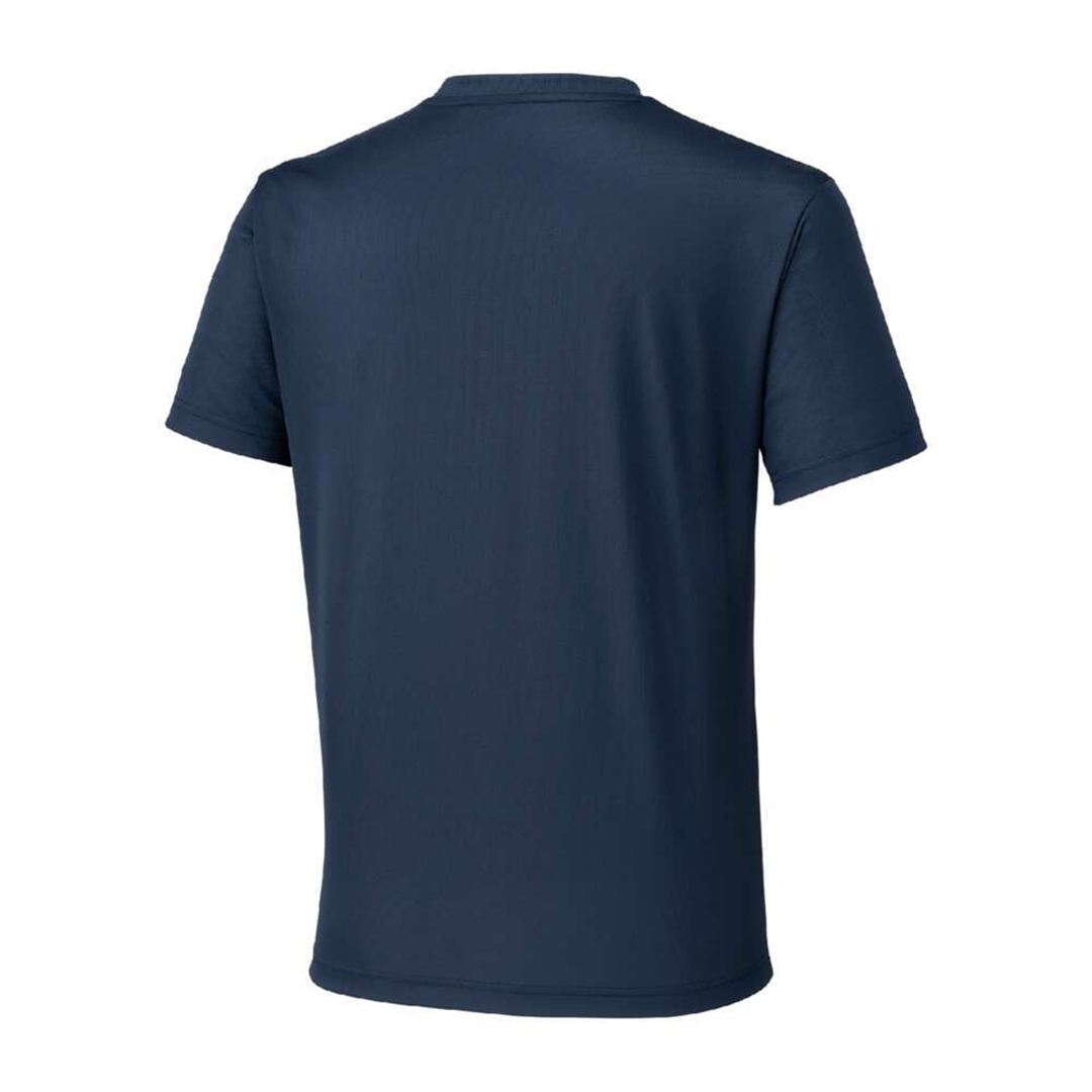 ナビドライTシャツ(半袖／Vネック) ドレスネイビー×ホワイト XL