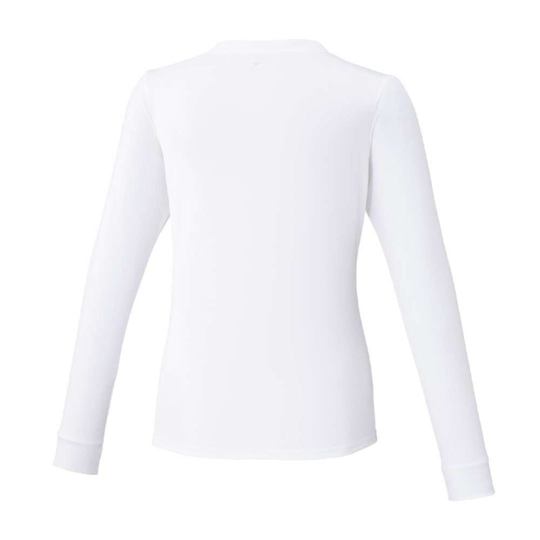 ナビドライTシャツ(長袖／丸首) ホワイト×ライトピンク XL