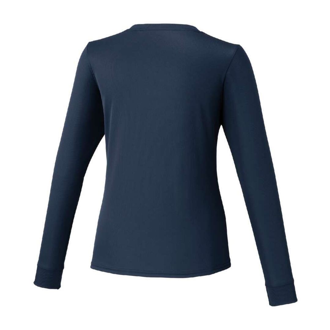 ナビドライTシャツ(長袖／丸首) ドレスネイビー×マゼンタ S