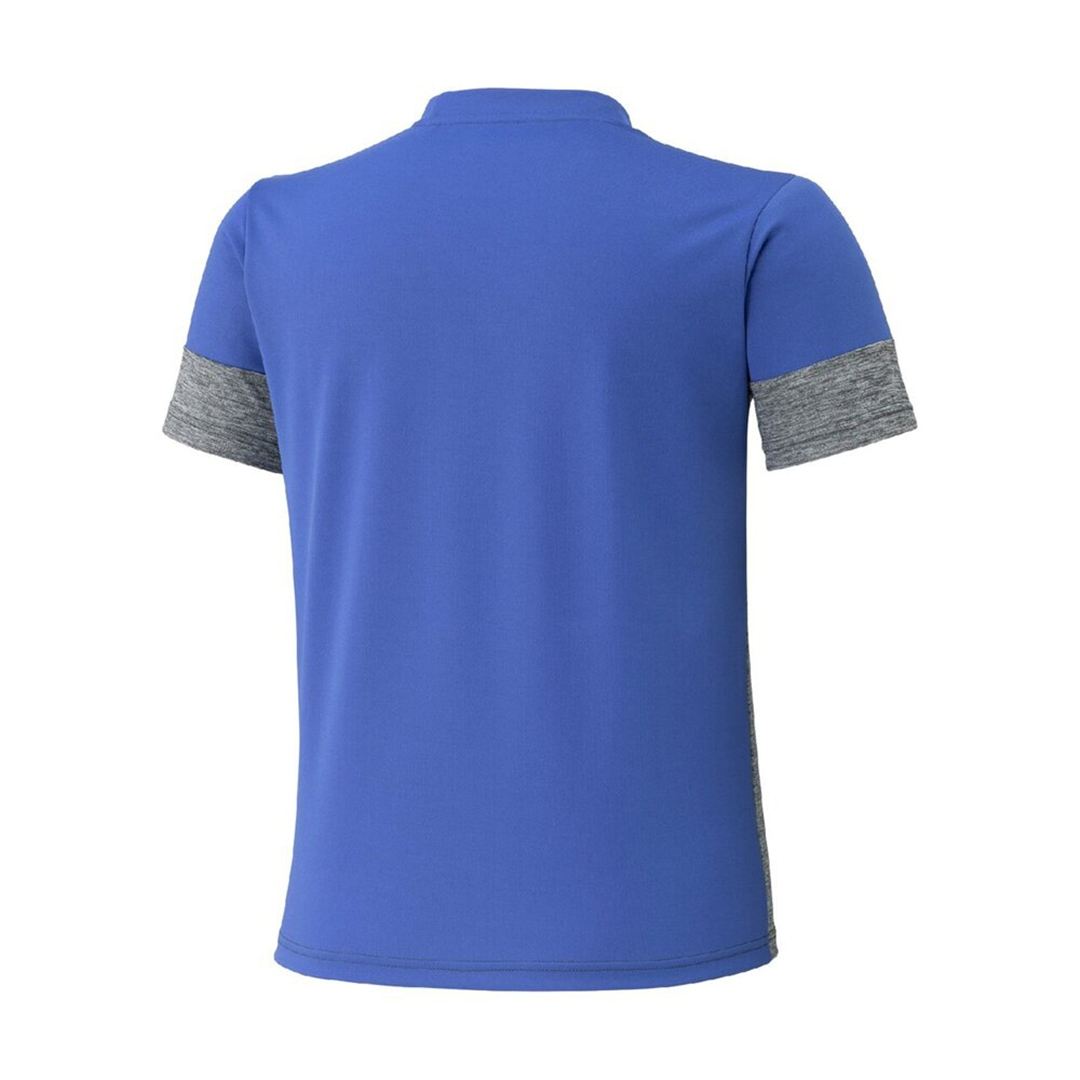 【抗菌防臭／防汚】GACHI Tシャツ ライトグレー杢×ダズリングブルー 120