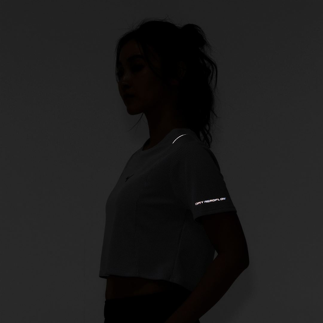 【汗処理／通気】ドライエアロフロークロップドTシャツ スノーホワイト XL