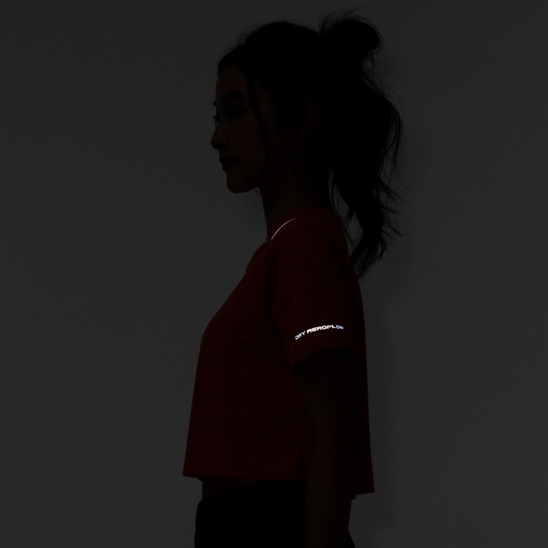 【汗処理／通気】ドライエアロフロークロップドTシャツ サンストーンオレンジ XL