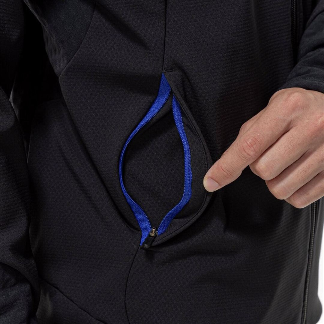 【ストレッチ／防風】テックシールドハイブリッドジャケット ブラック XL