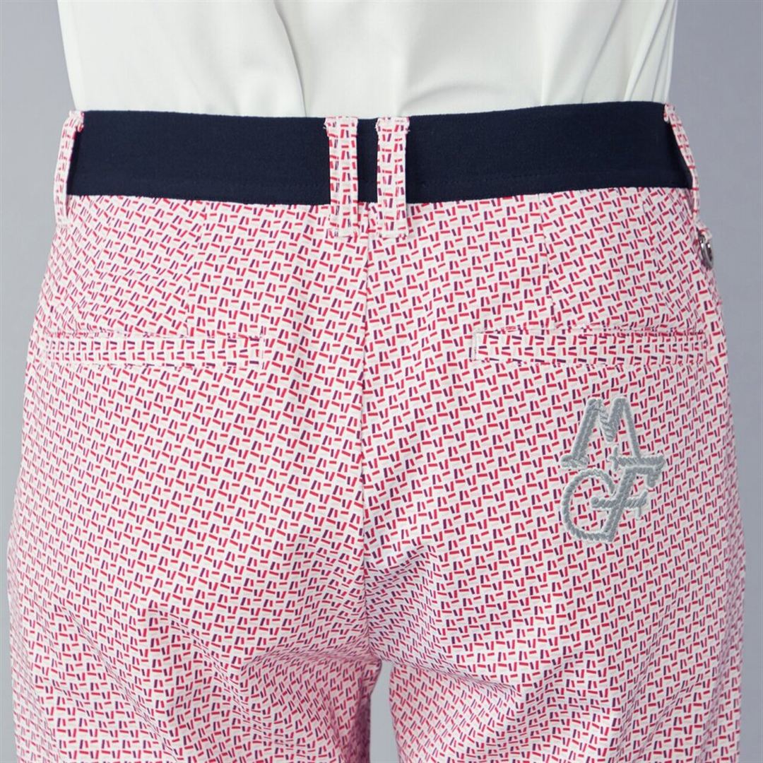【MGFコレクション】コンフェッティ柄ロングパンツ レッド S