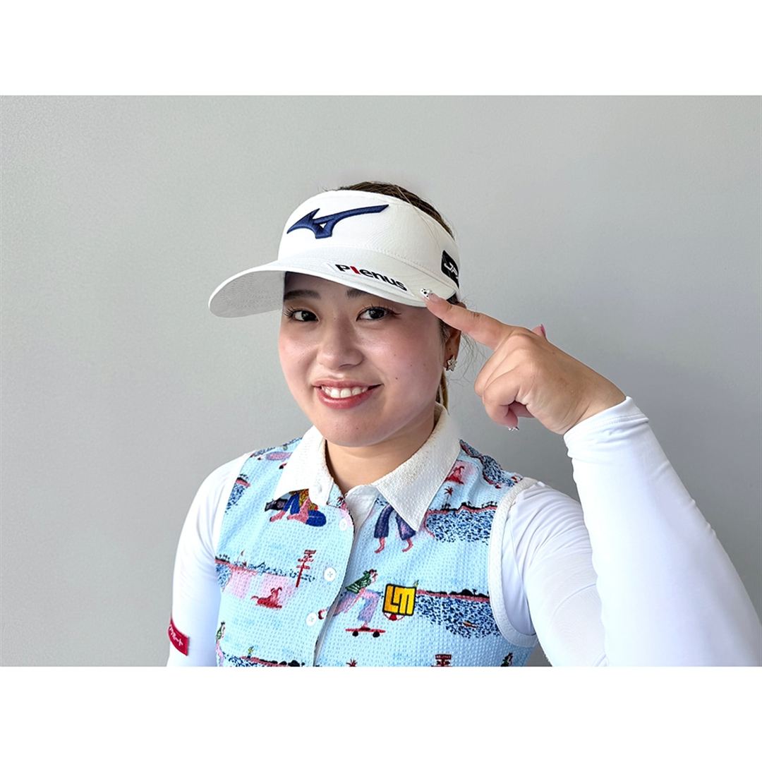 【数量限定／ミズノ直営限定】ミズノ ツアー リミテッドエディション バイザー(仲村果乃プロモデル) ホワイト×ネイビー 56-60