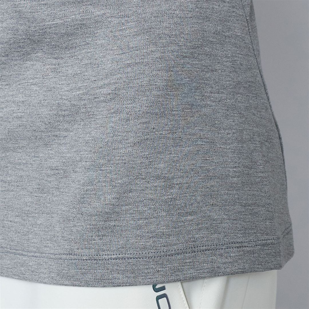 ヘザーストレッチ長袖シャツ グレー XL