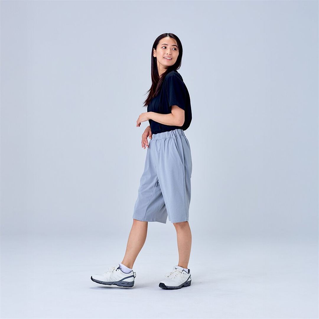 ハイストレッチ ハーフパンツ グレー XL