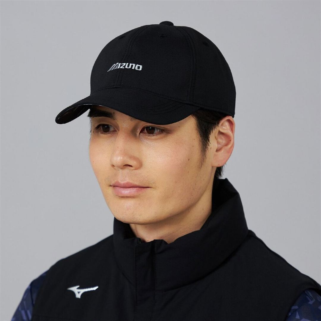 【吸湿発熱】ブレスサーモツバ裏プリントキャップ ブラック 56-60