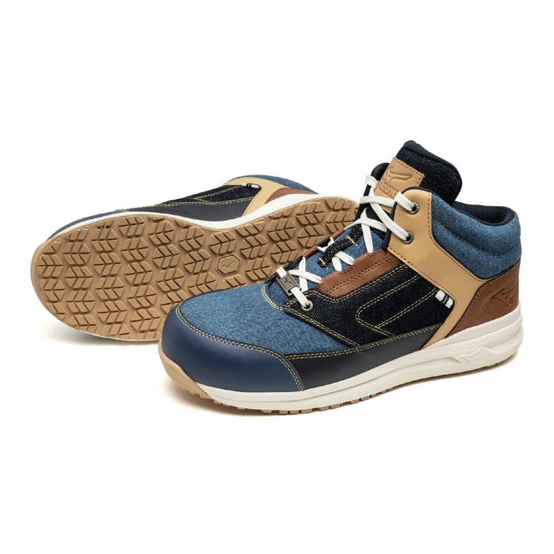 オールマイティLSII 11M DENIM(紐／ハイカット) スモーキーブルー×インディゴブルー×ブラウン 25.0