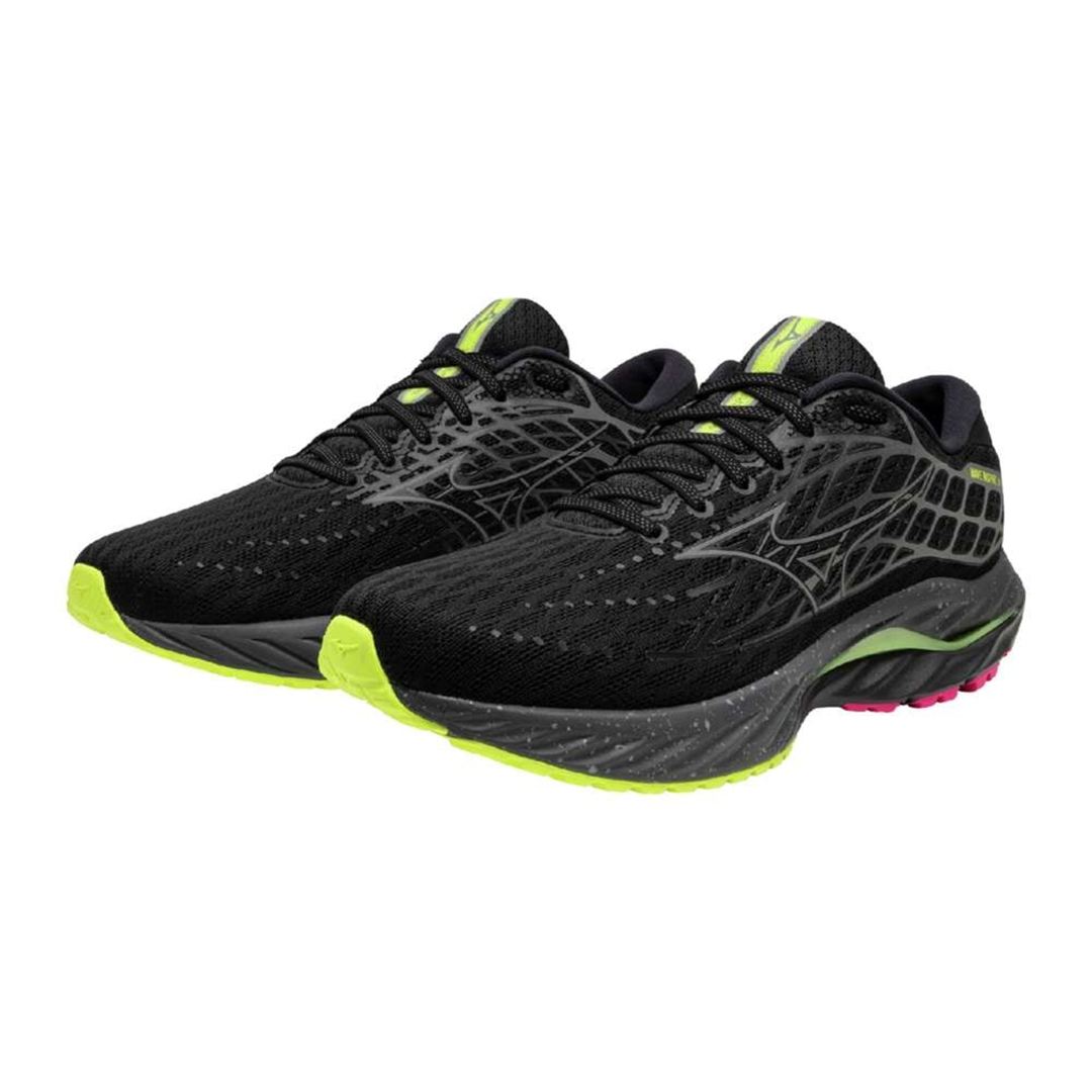 【ミズノ直営限定】ウエーブインスパイア20(ランニング) ブラック×シルバー×イエロー 22.5