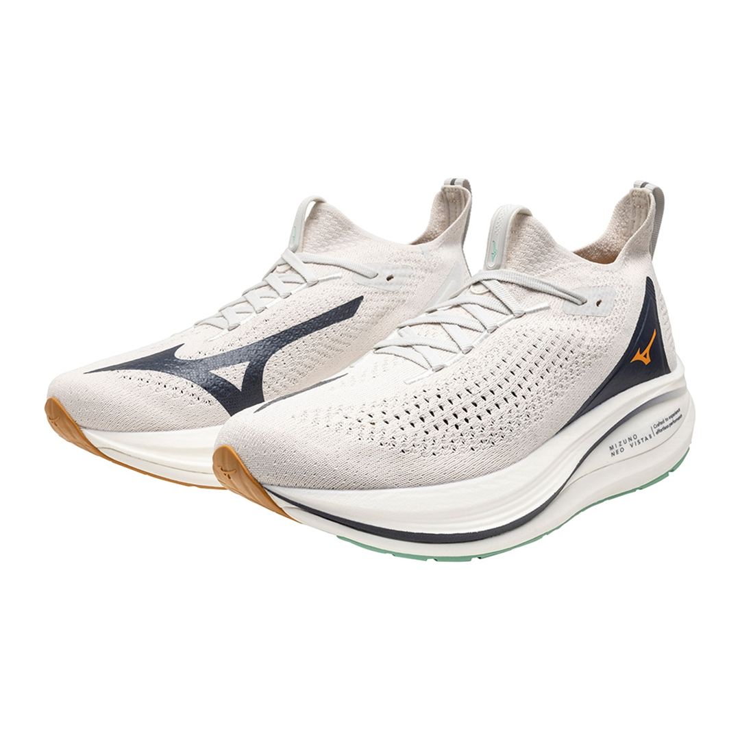 MIZUNO NEO VISTA2(スピードワーク／テンポ走) ライトグレー×オレンジ×ミントグリーン 25.0