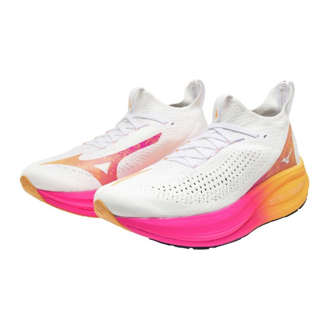MIZUNO NEO VISTA2(スピードワーク／テンポ走) ホワイト×ピンク×オレンジ 23.0