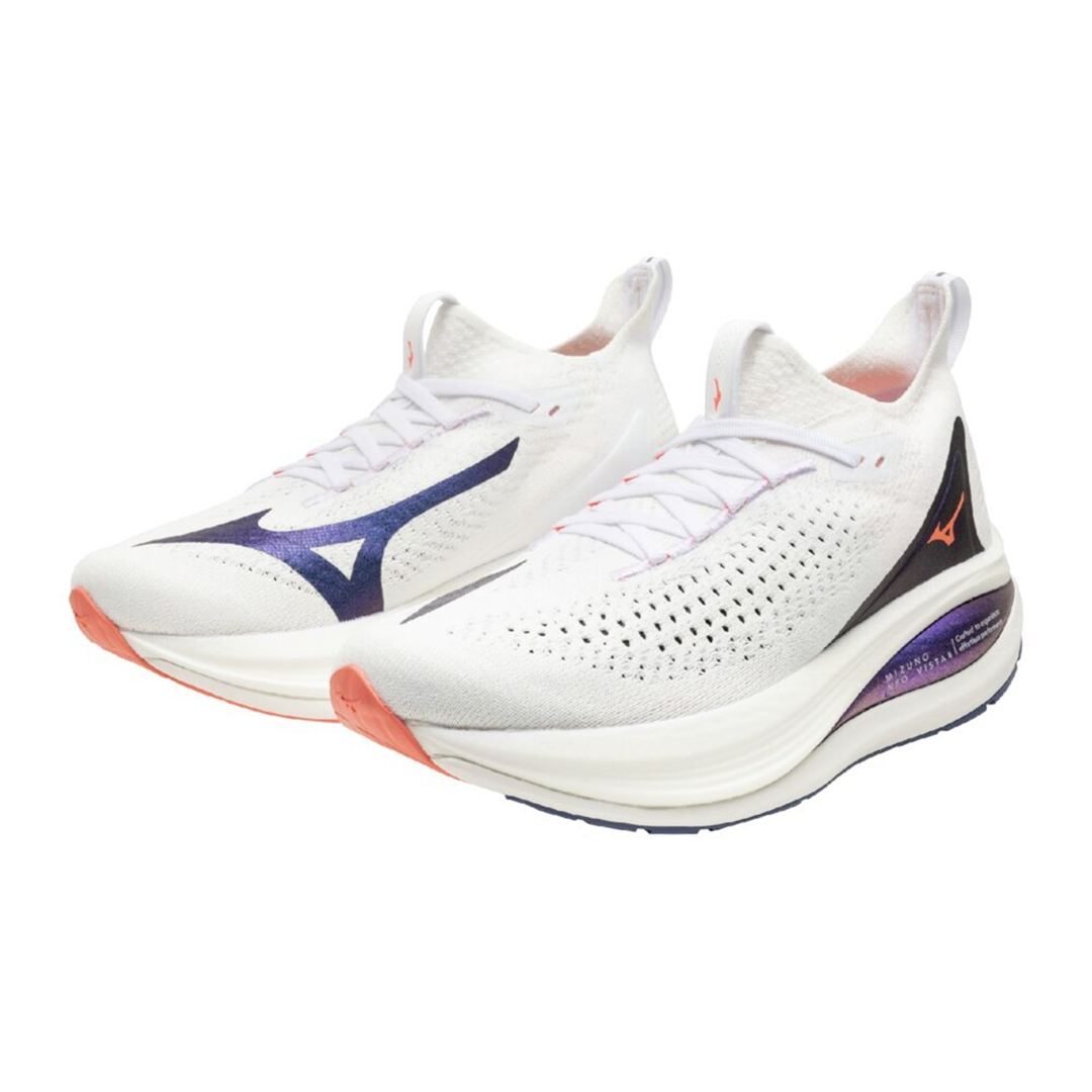 MIZUNO NEO VISTA2(スピードワーク／テンポ走) ホワイト×メタリックブルー×ピンク 23.0