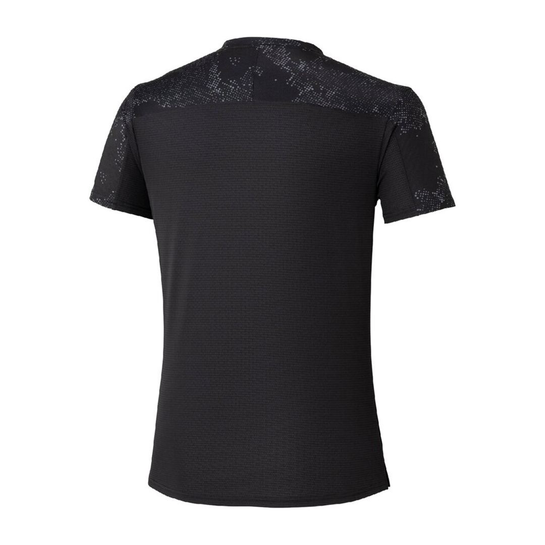 【汗処理／通気】ドライエアロフローグラフィックTシャツ ブラック×グレー S