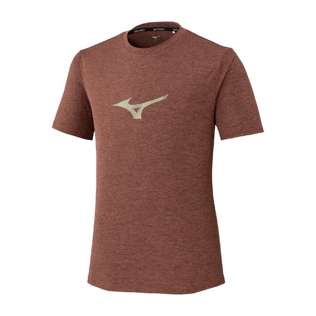 【ミズノ直営限定】クイックドライ ビッグロゴTシャツ コッパーブラウン XL