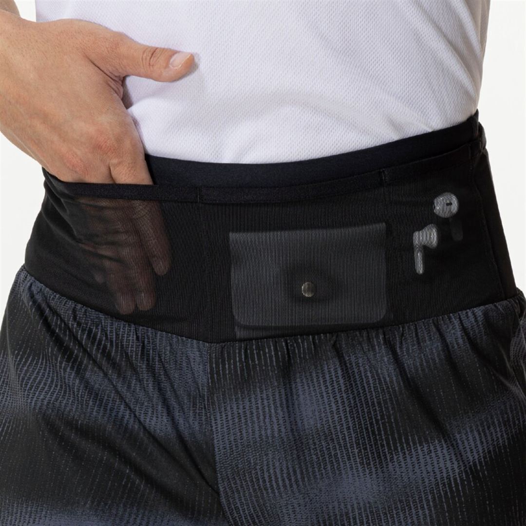 ランニング マルチポケットパンツ グラフィック6インチ ブラック XL