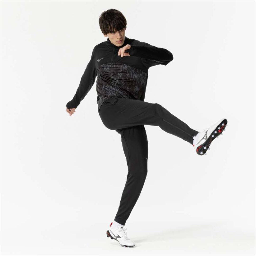 ストレッチフリースシャツ ハーフジップ ブラック 2XL
