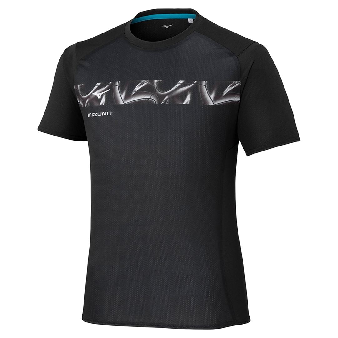 【汗処理／通気／軽量】ドライエアロフローライトTシャツ ブラック S