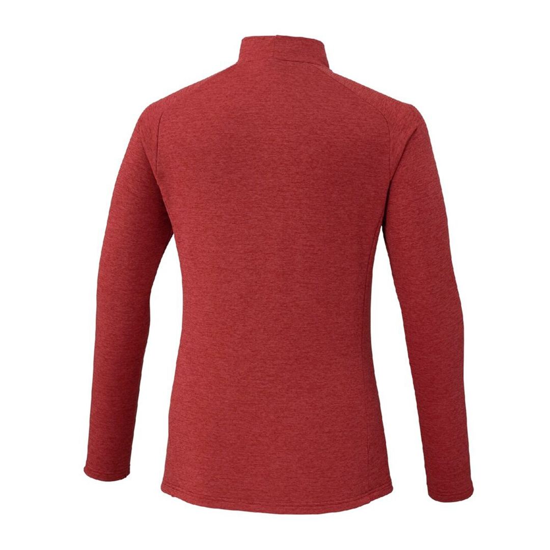 ストレッチフリースハイネックTシャツ(長袖) ワインレッド杢 XL