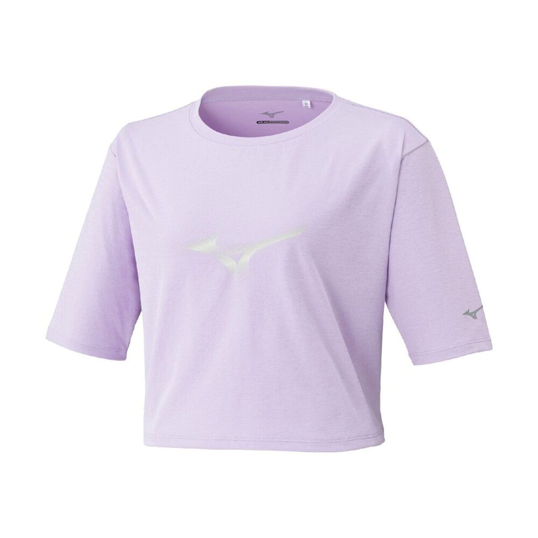 ストレッチソフトドライクロップドTシャツ(ワイドシルエット) ペールパープル XL