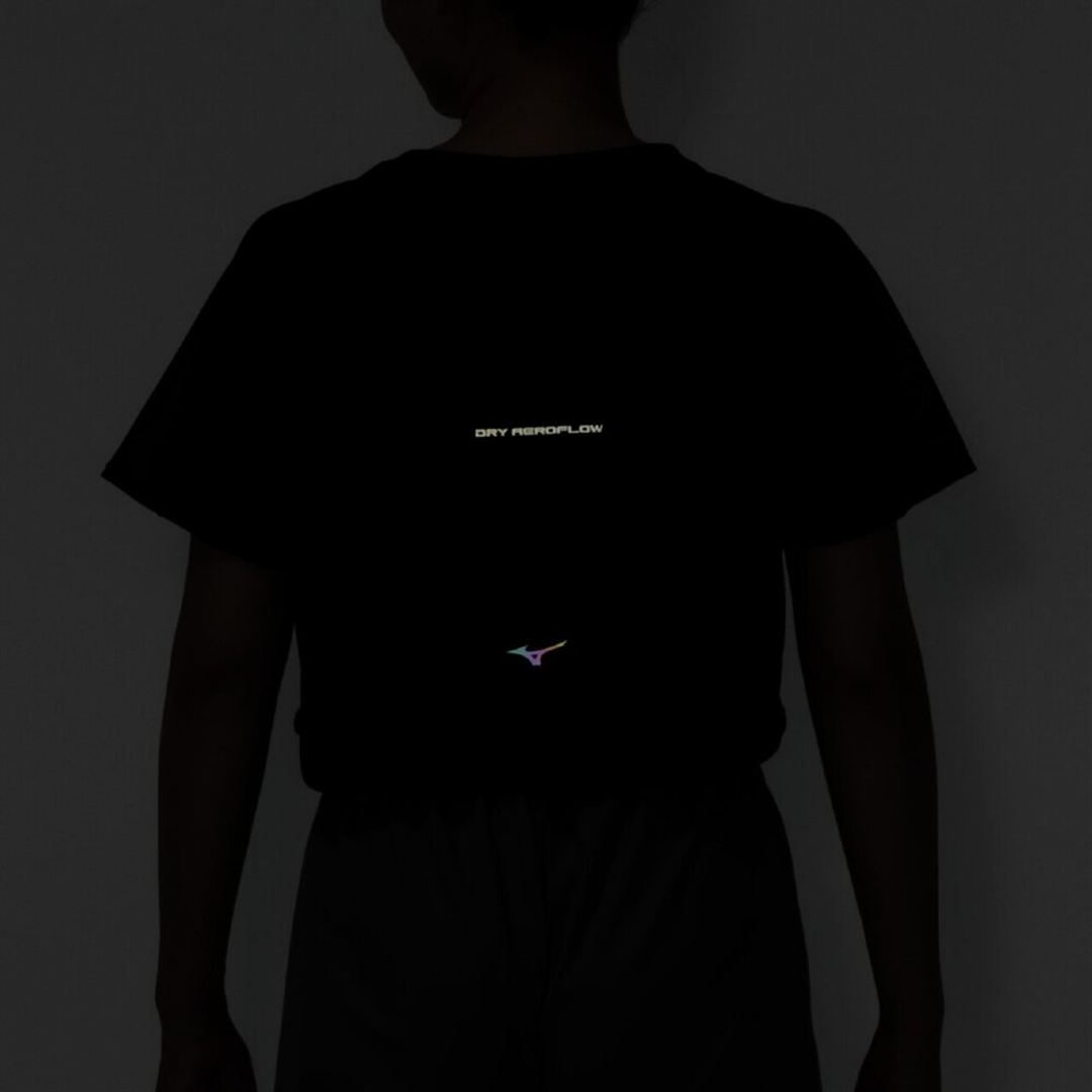 【汗処理／通気】ドライエアロフロージャカードクロップドTシャツ ブラック S