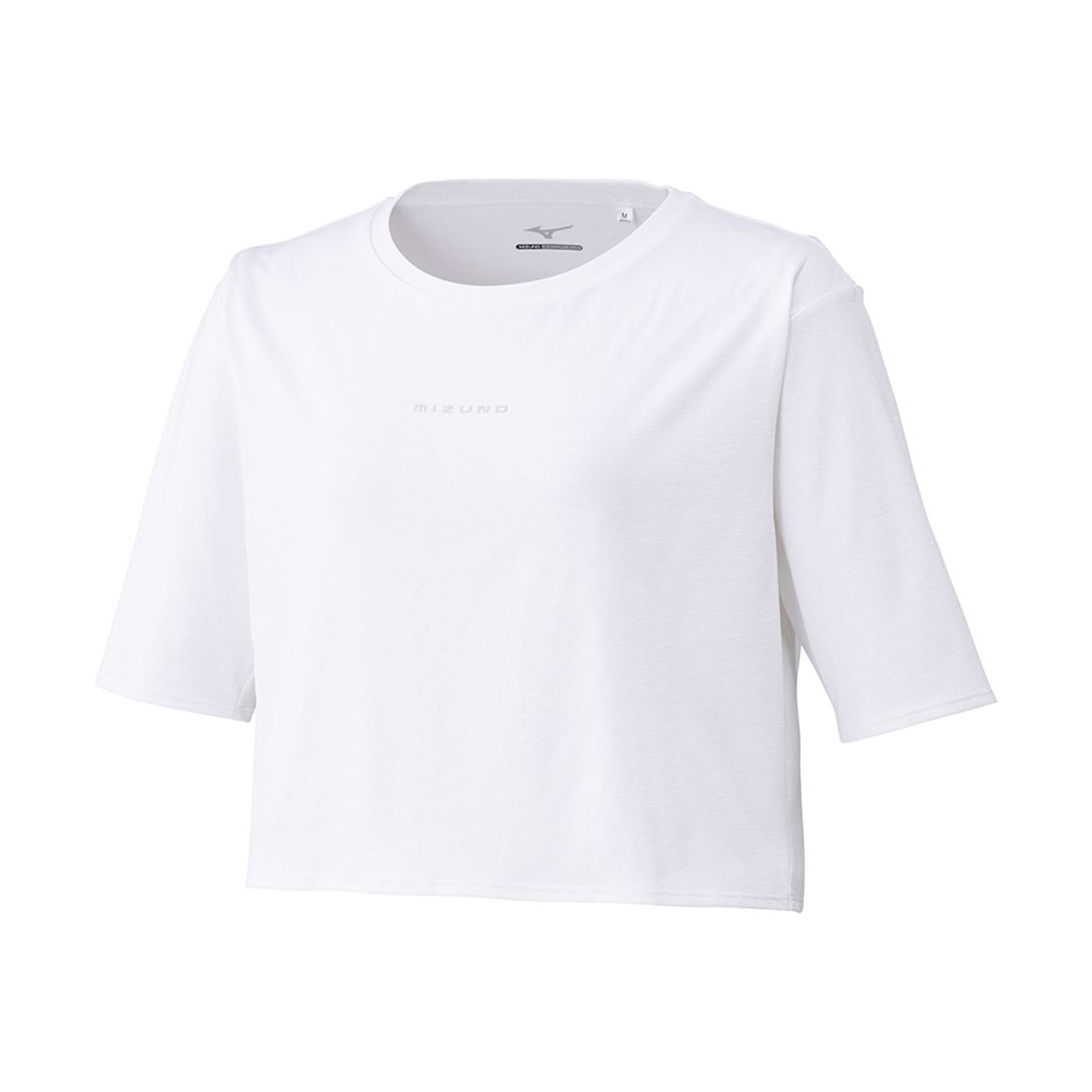 ストレッチソフトドライクロップドTシャツ(ワイドシルエット) ホワイト XL