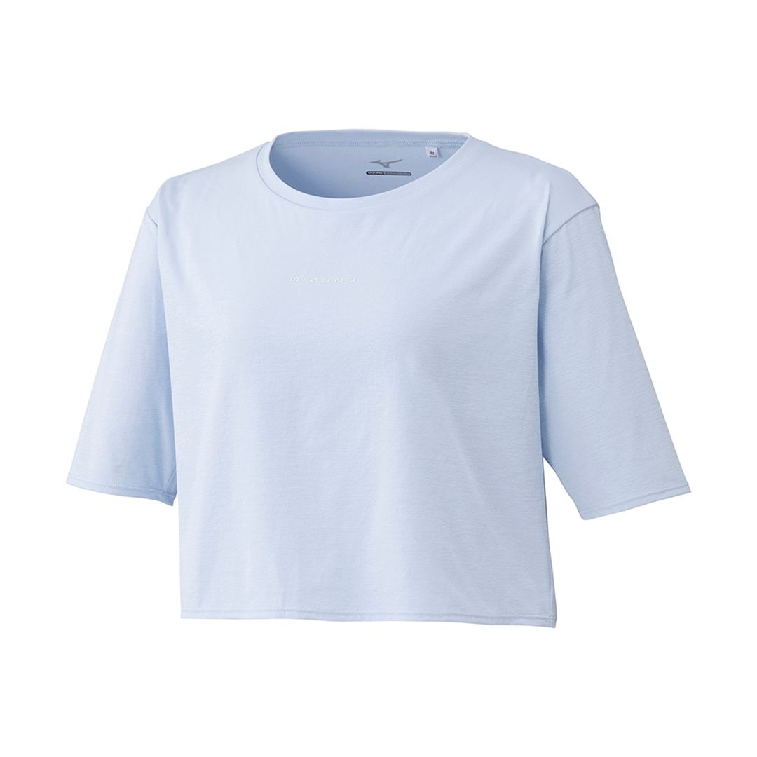 ストレッチソフトドライクロップドTシャツ(ワイドシルエット) ペールブルー XL