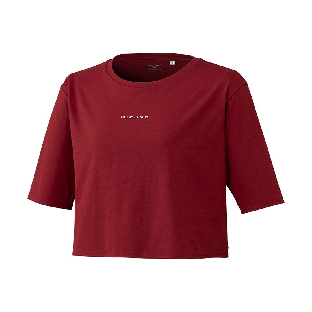 ストレッチソフトドライクロップドTシャツ(ワイドシルエット) ルバーブレッド XL