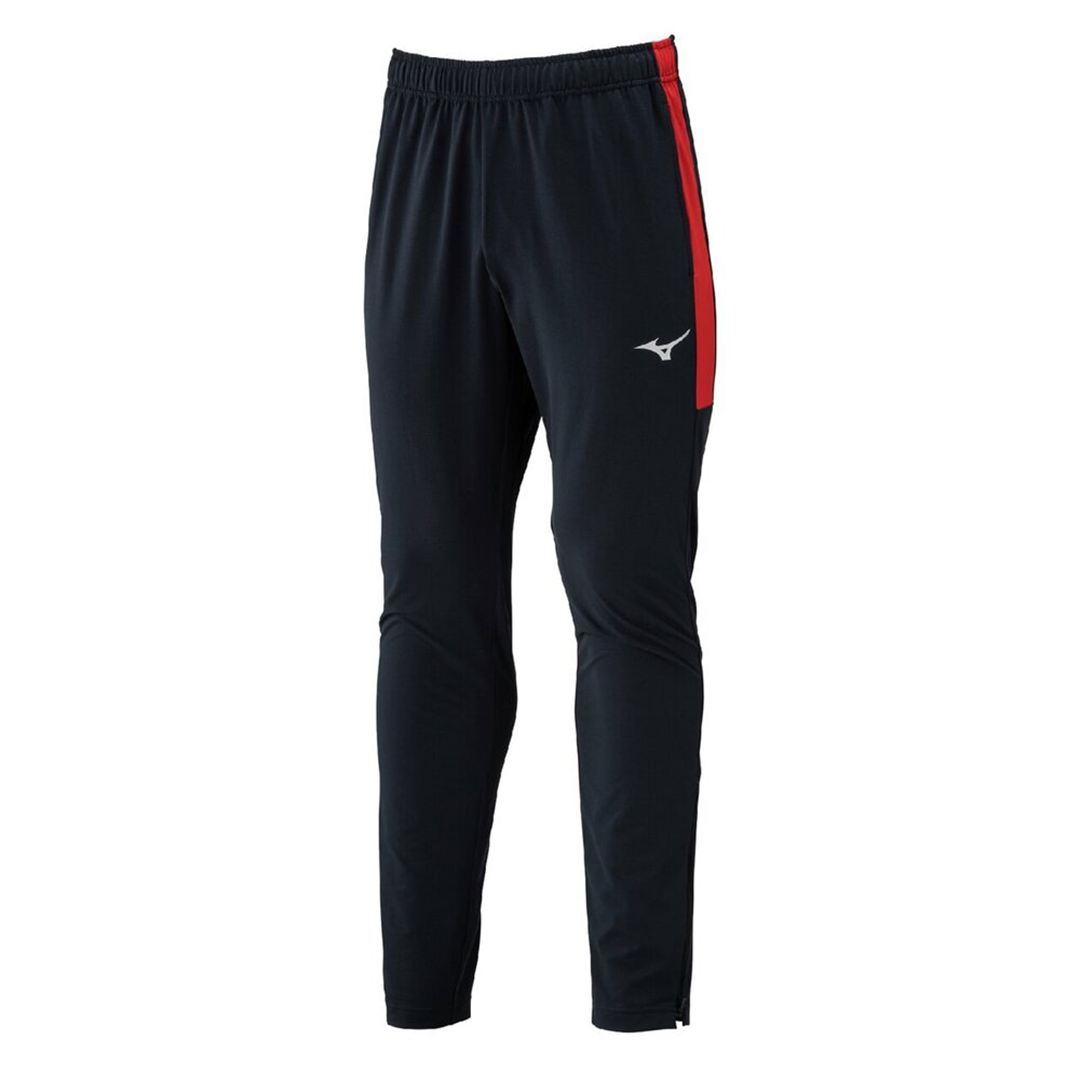 ライトストレッチニットパンツ ブラック×チャイニーズレッド 150