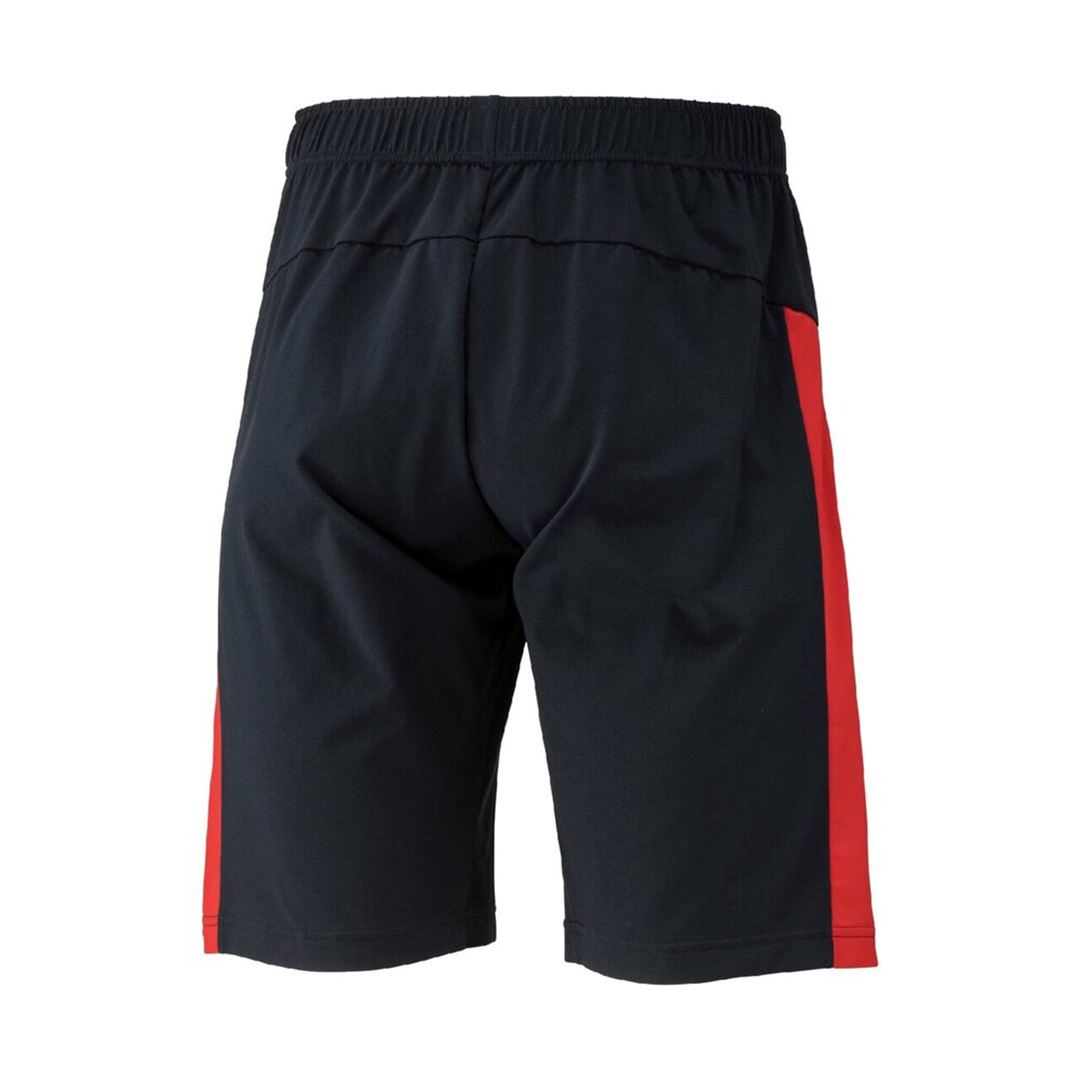 ライトストレッチニットハーフパンツ ブラック×チャイニーズレッド XS