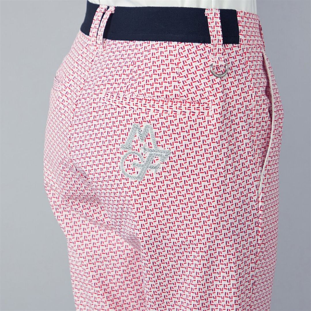 【MGFコレクション】コンフェッティ柄ロングパンツ レッド S