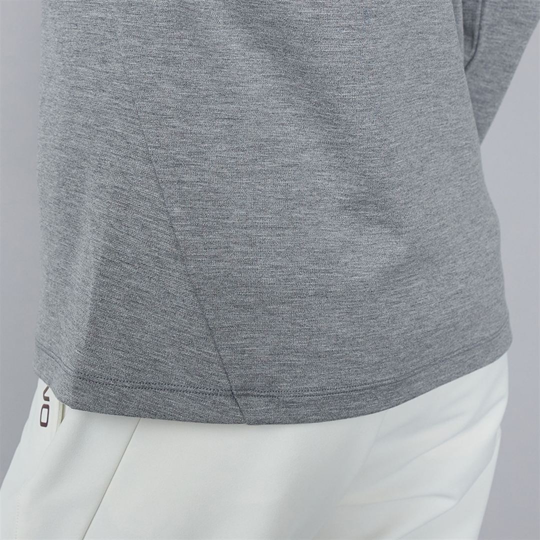ヘザーストレッチ長袖シャツ グレー XL