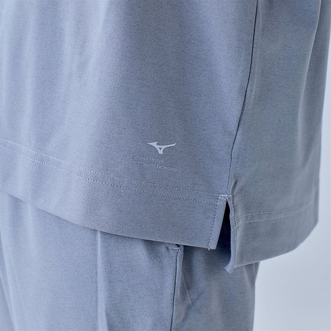 ハイストレッチ クルーネック半袖シャツ（ワイドシルエット） グレー XL